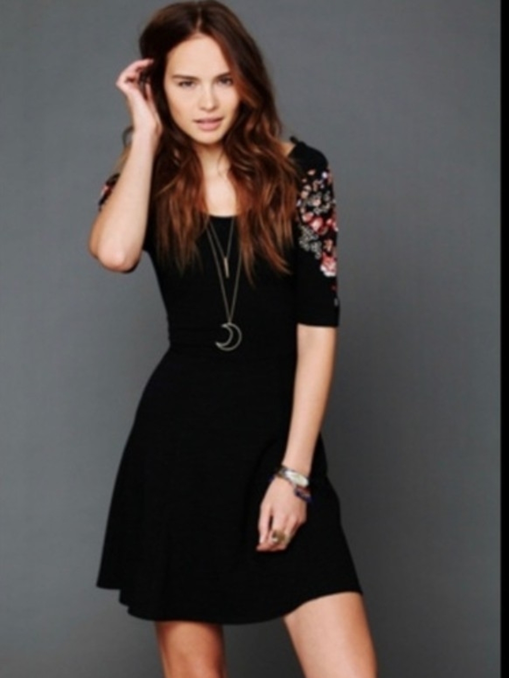 Free People Embroidered Midi Dress. Sz Med.